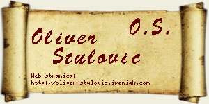 Oliver Štulović vizit kartica